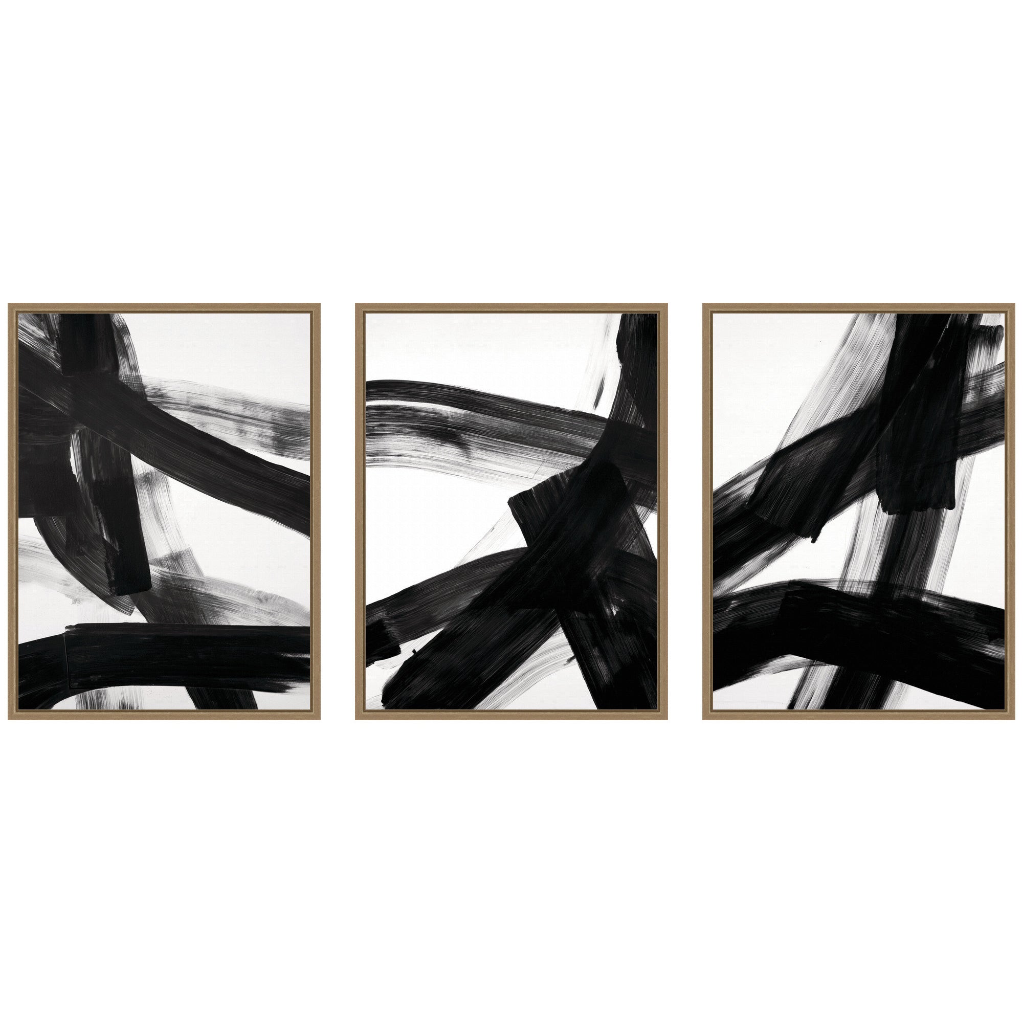 Black Mark No. 1, No. 2, & No. 3 3 Piece Framed Canvas Wall Art Set by Amy Lighthall