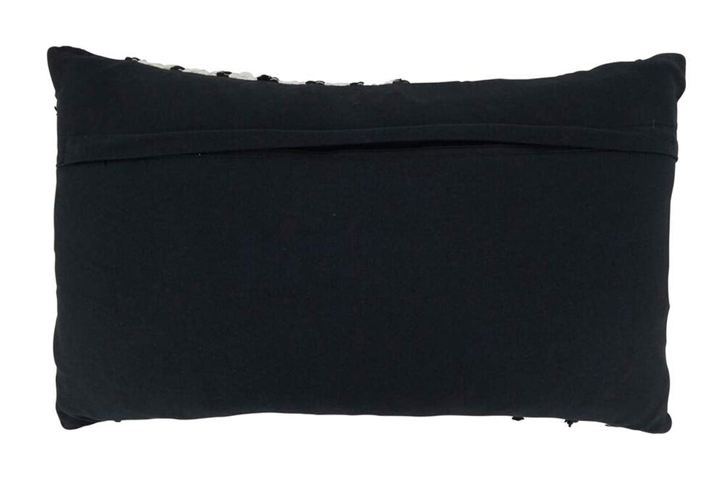 Fennco Styles Unique Chindi Design 100% Cotton Decorative Throw Pillow - Black Accent Pillow for Home, Couch, Living Room and Office Décor