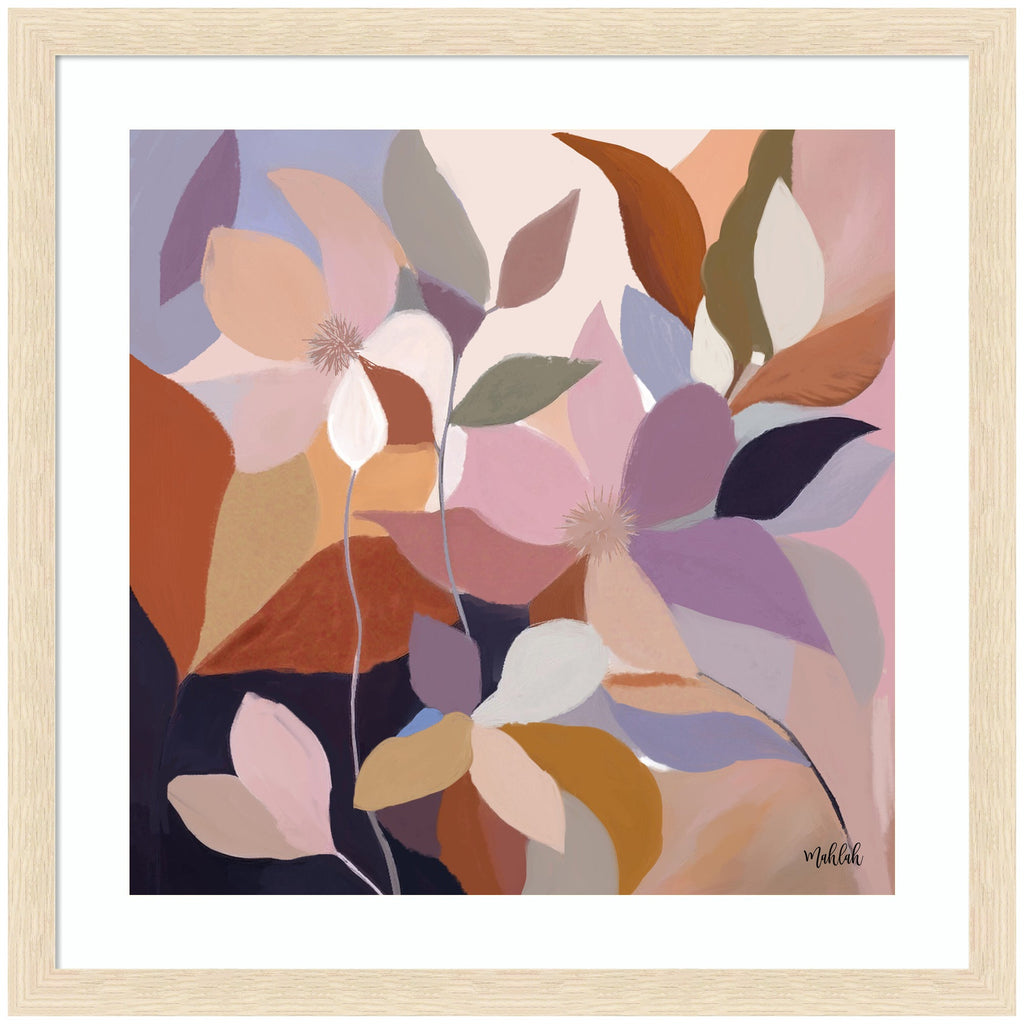 Framed Art Azure leaves by Inkheart Designs