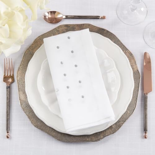 Fennco Styles Classic Embroidered Polka Dot Table Runner 16" W x 72" L - Gold Table Cover for Home Décor, Everyday Use, Christmas, Banquets and Special Events