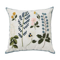 Fennco Styles Embroidered Spring Floral Decorative Filled Throw Pillow 18" W x 18" L - Flower Woven Cushion for Home, Couch, Living Room, Bedroom, Office and Holiday Décor