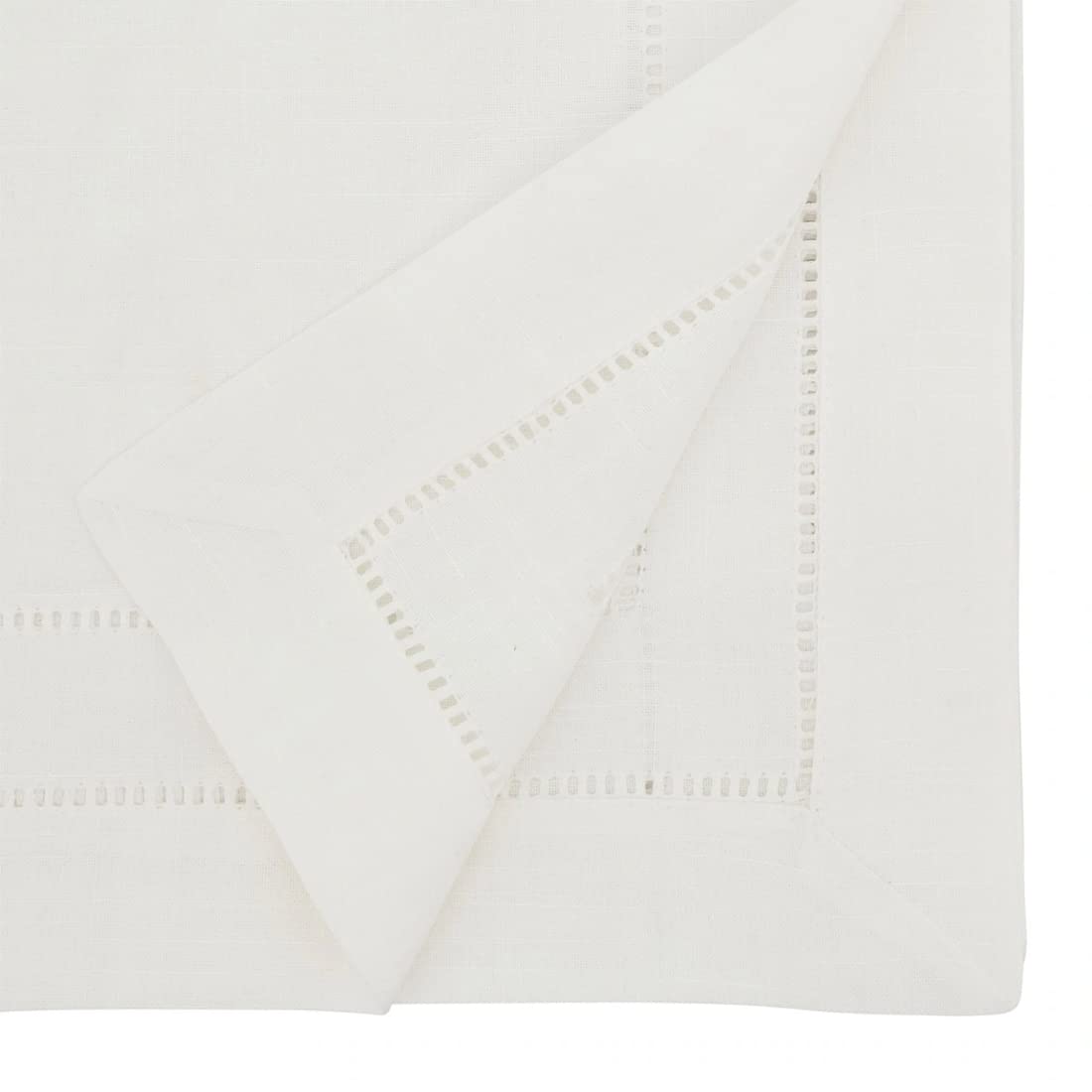 Fennco Styles Double Hemstitched White Table Runner 16" W x 72" L - Solid Color Table Cover for Dining Table, Banquets, Holidays, Weddings, Home Décor and Everyday Use