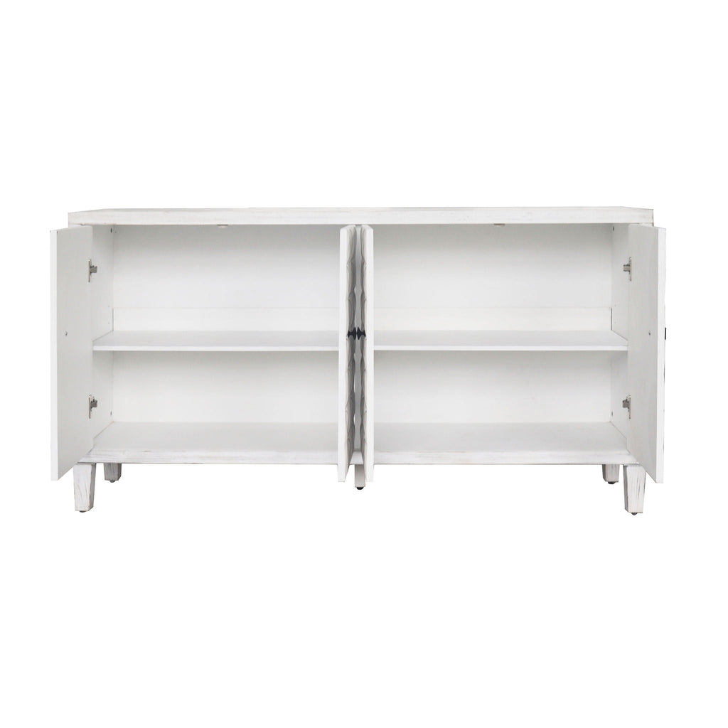 Accent Cabinet 4 Door Wooden Cabinet Sideboard Buffet Server Cabinet Storage Cabinet, For Living Room, Entryway, Hallway, Office, Kitchen And Dining Room - White Wash