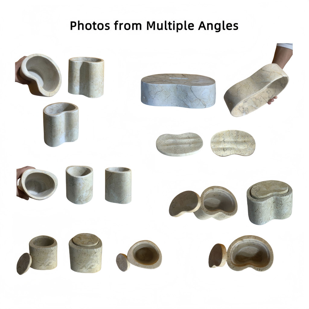 Elegant Natural Marble Bathroom Accessories Set
