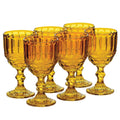 Set of 6 Amber Embossed Wine Glasses (8.4 oz / 250 mL)