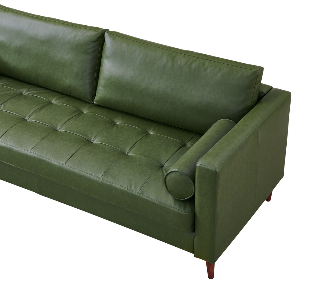 Alessandra Modern Contemporary Eco Leather Sofa - Green