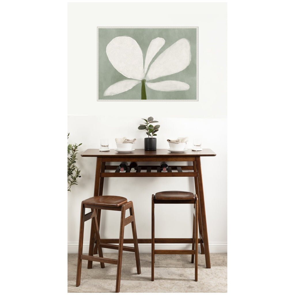White Floral No. 2 by Gabrielly Guedes Framed Canvas Wall Art Print