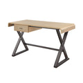 Danton Leather & Aluminum Writing Desk — Gold
