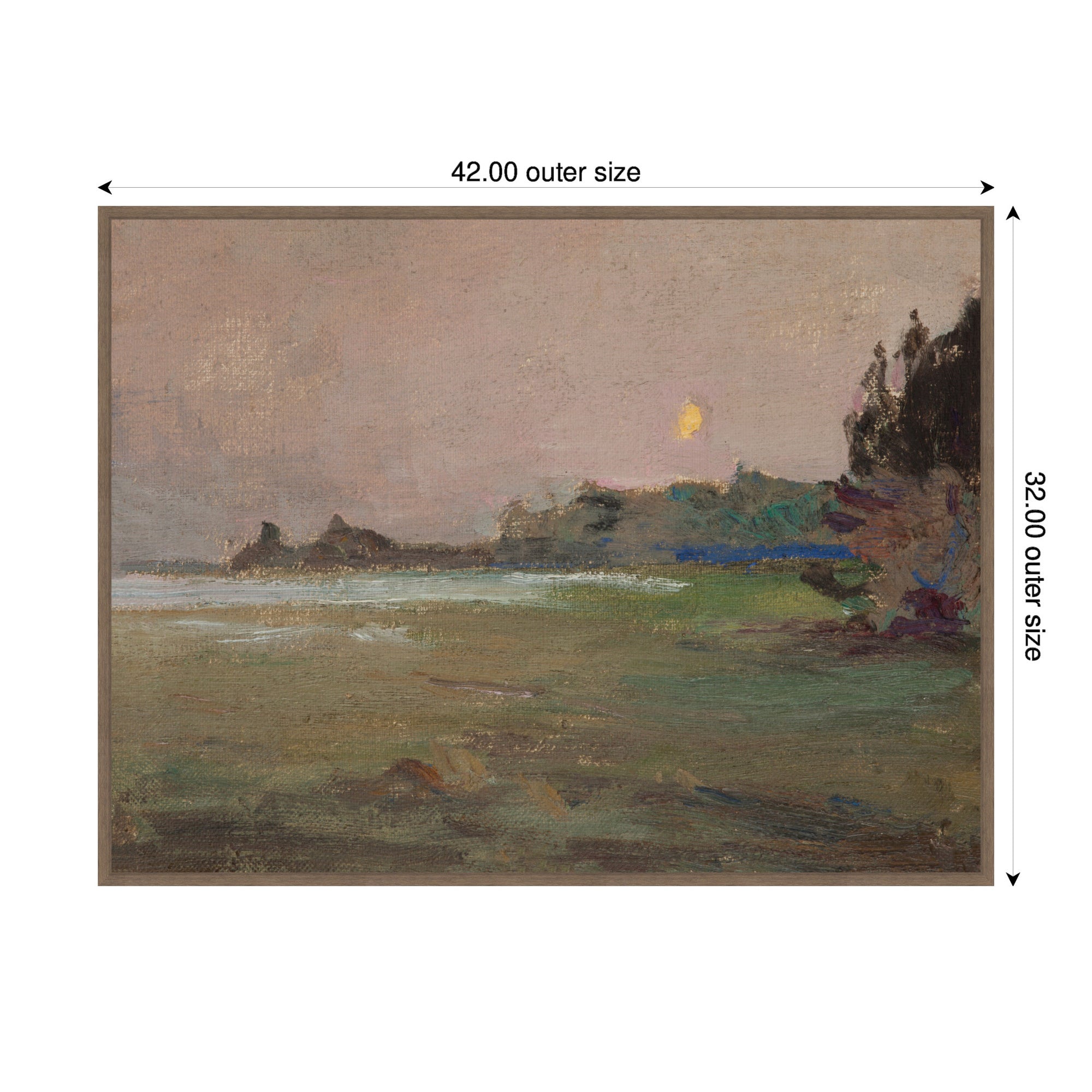 Moonlite Evening Mist 1910 Jan Ciaglinski by Nostalgia Prints Framed Canvas Wall Art Print