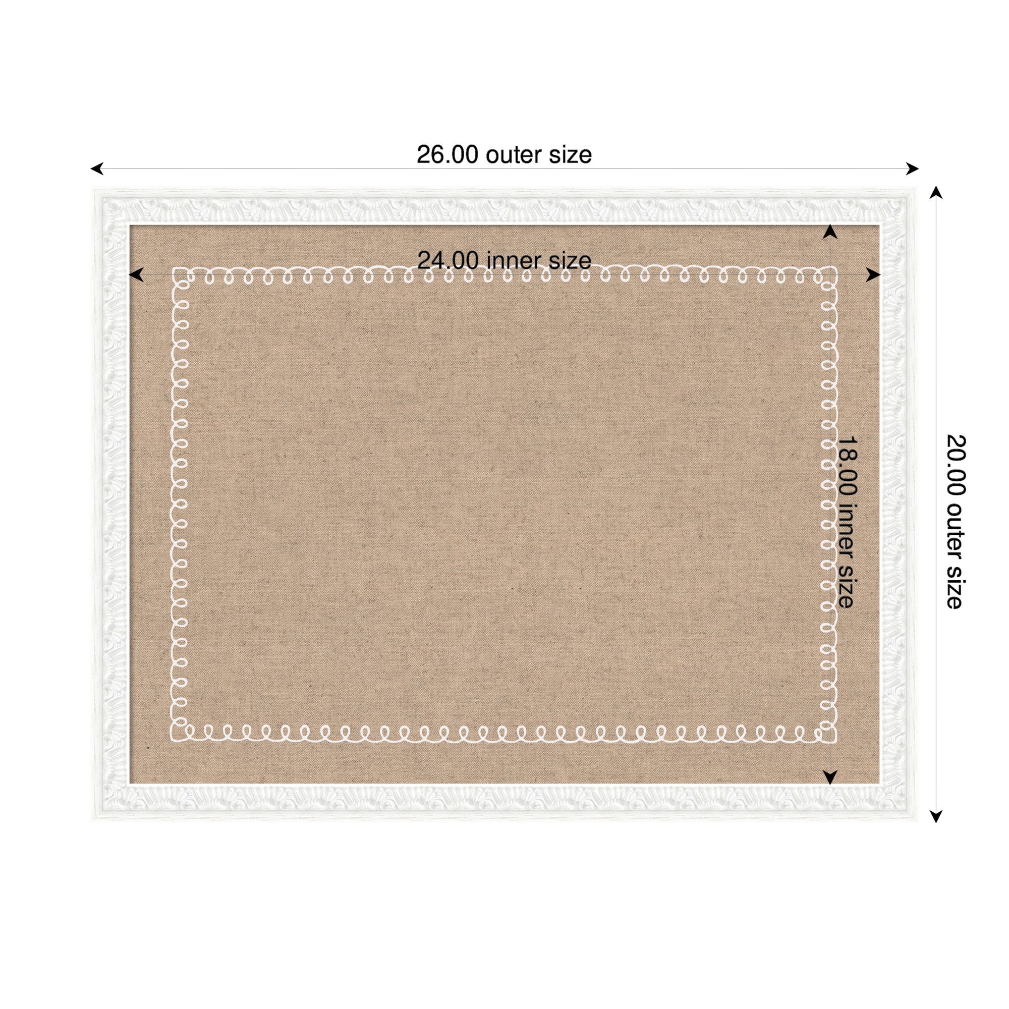 Pinboard White Scalloped Edge