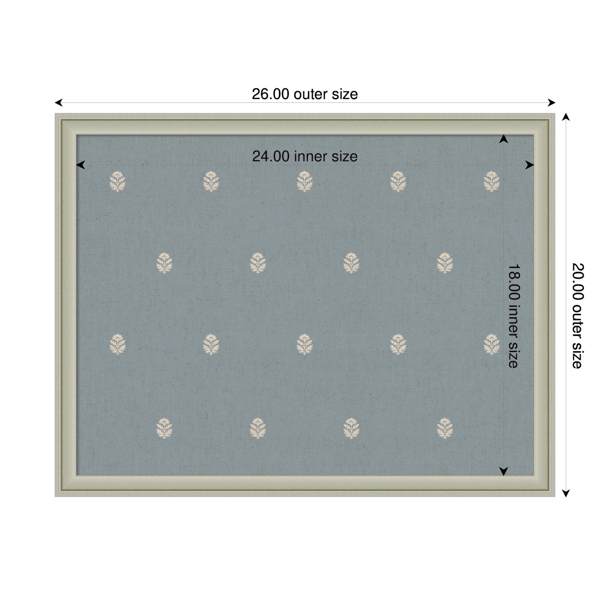 Pinboard Blue Botanical Block Print