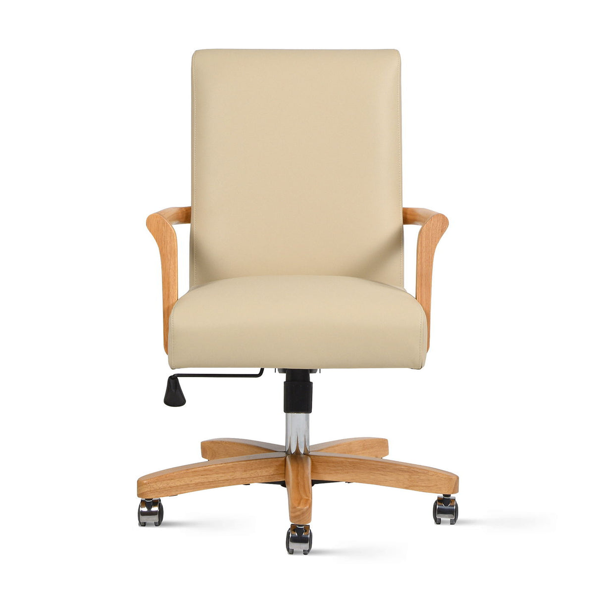 Dumont Top-Grain Leather Executive Office Chair — Cream & Natural
