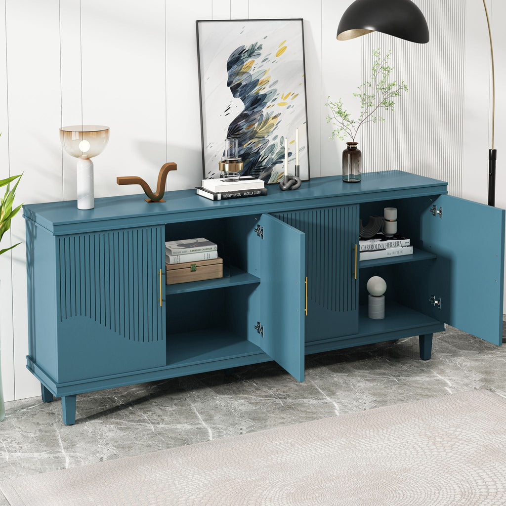Four-Door Storage Cabinet — Deep Blue