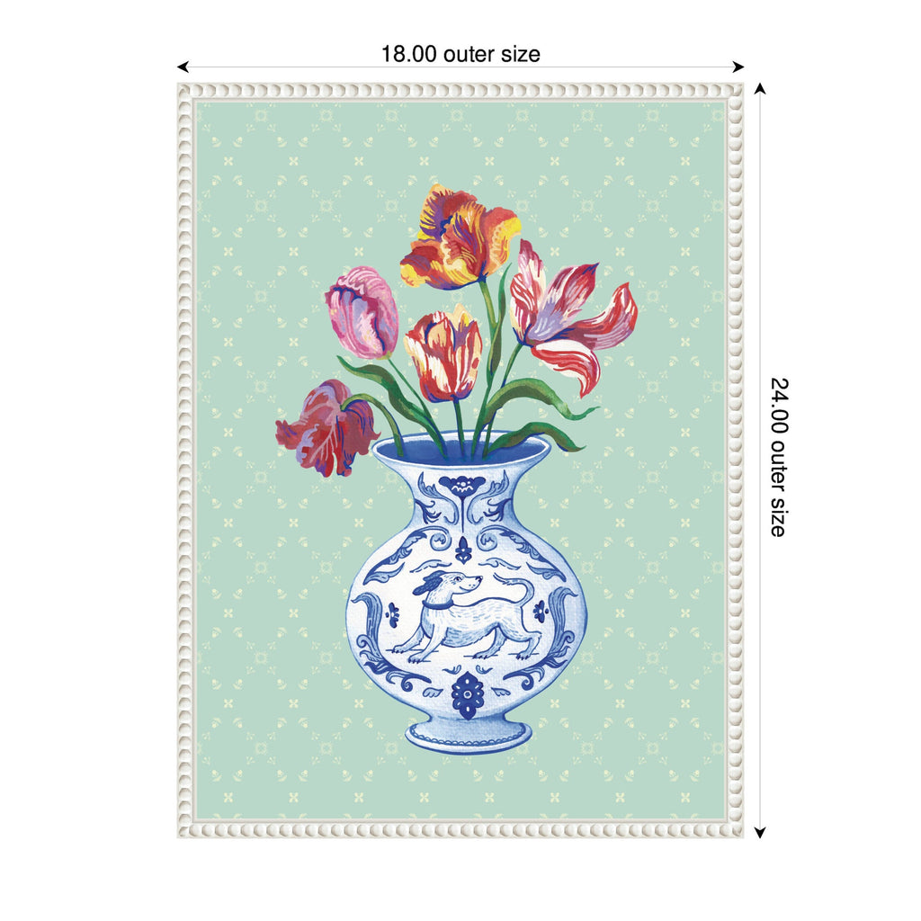 Tulip Vase by Lucia Gianello Framed Canvas Wall Art Print