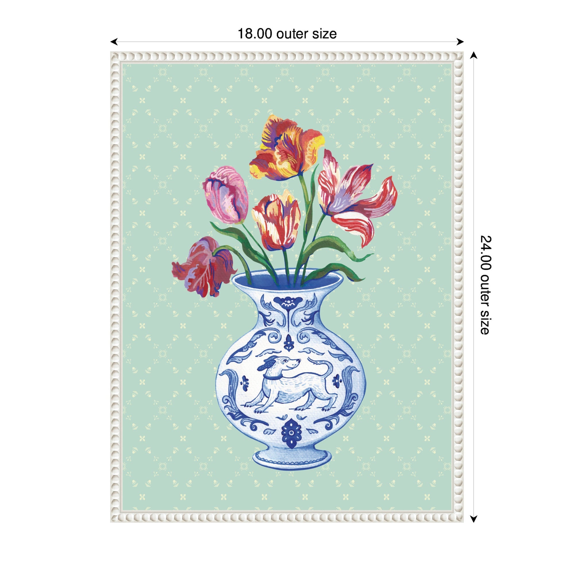Tulip Vase by Lucia Gianello Framed Canvas Wall Art Print