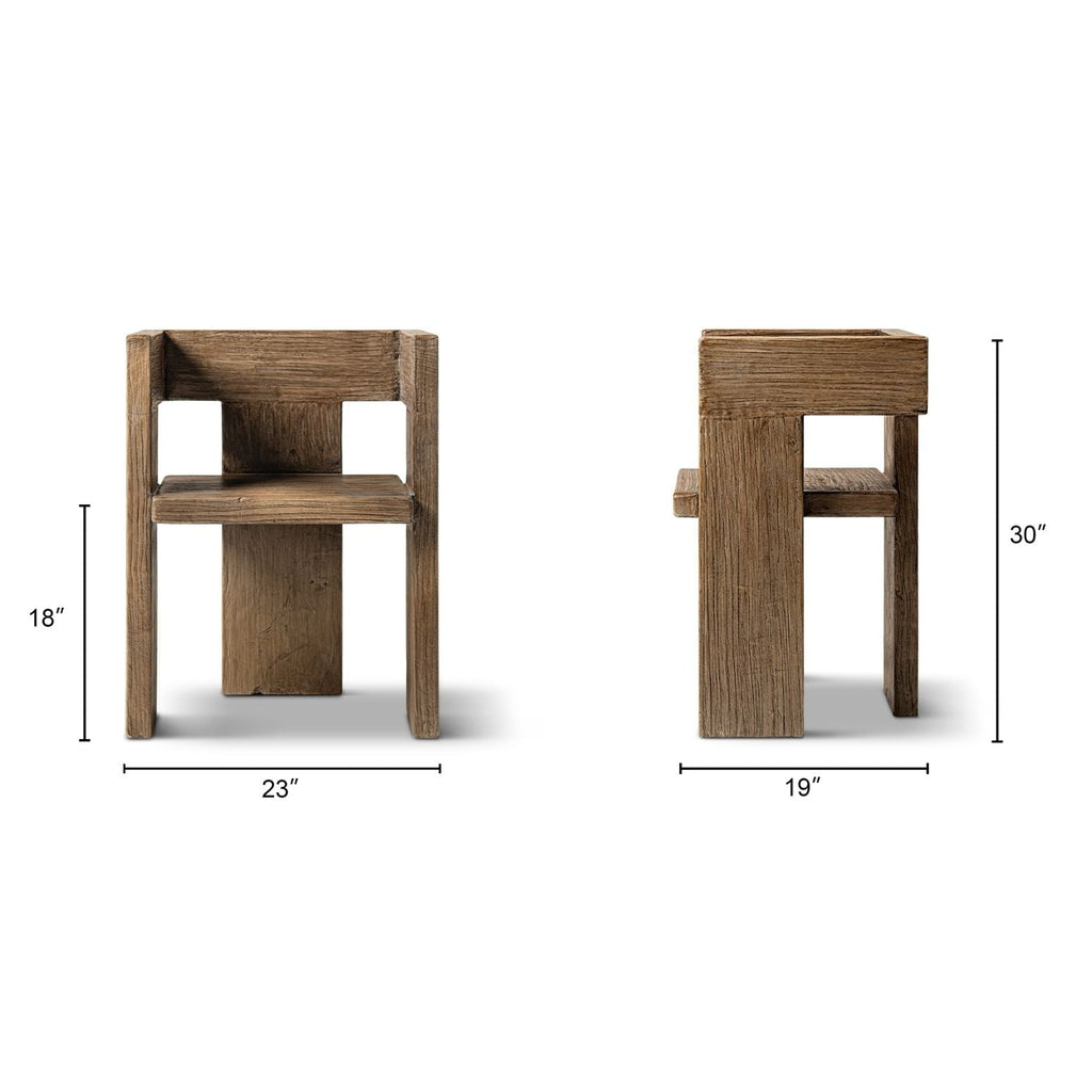 Avenel Sculptural Reclaimed Elm Accent Chair