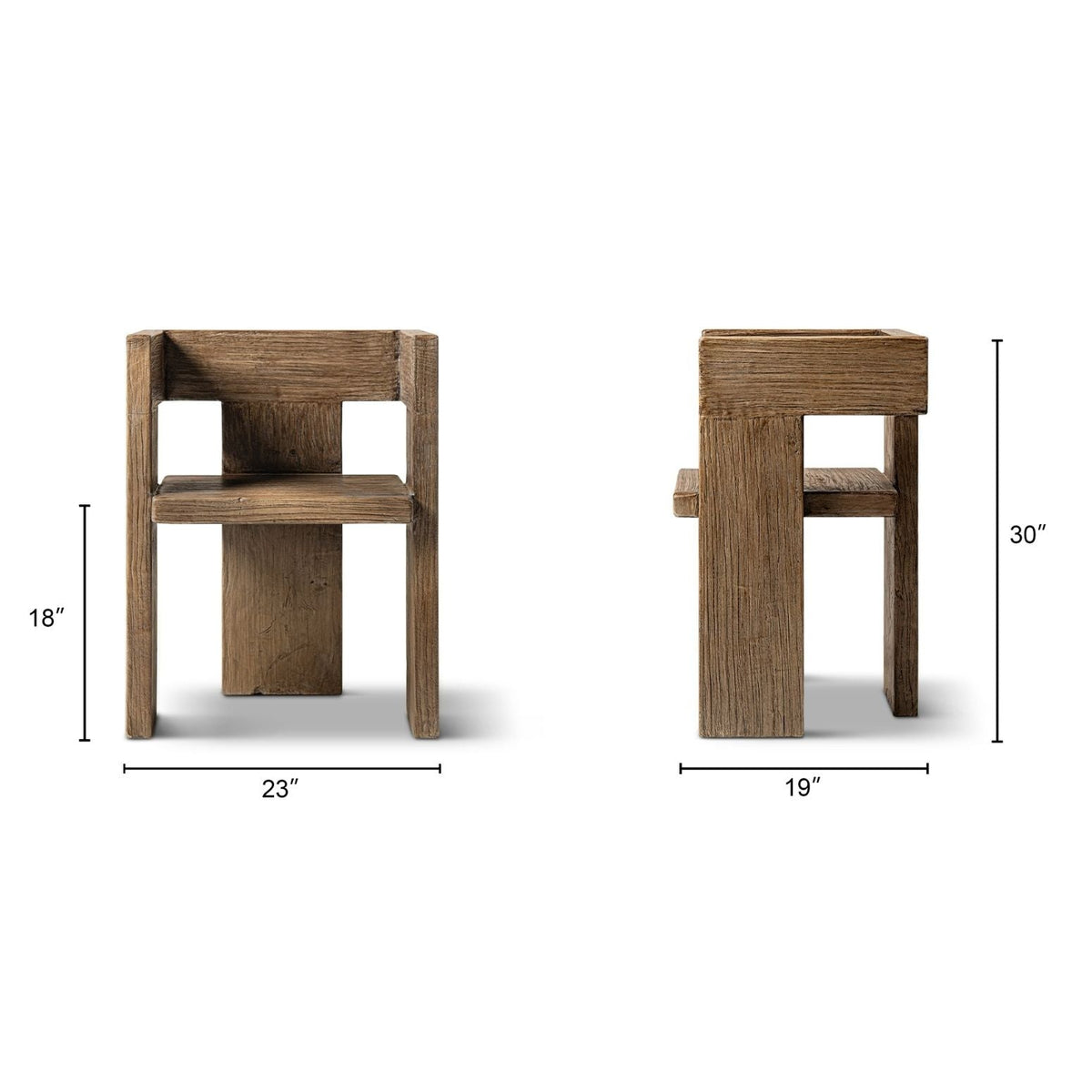 Avenel Sculptural Reclaimed Elm Accent Chair