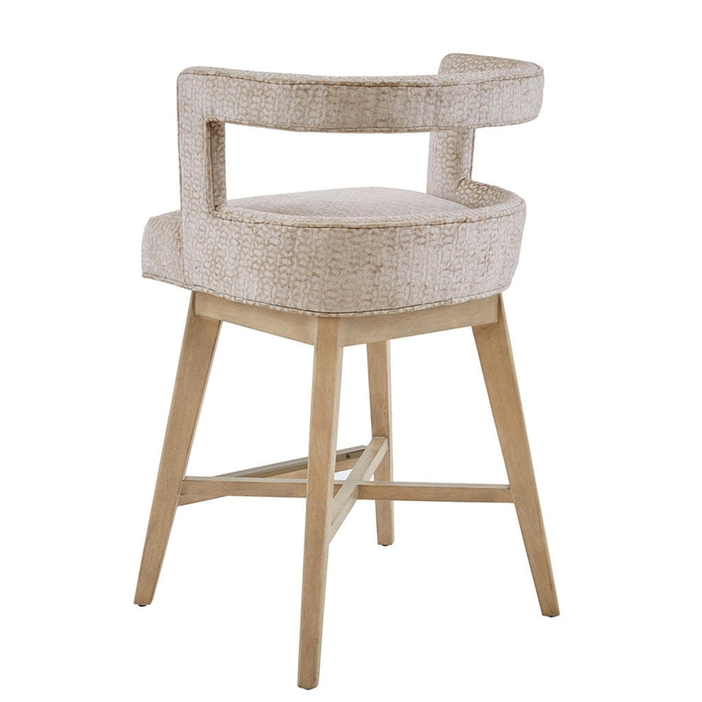 Low-Back Cream Swivel Counter Stool