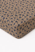 Blue Brown Rose Crib Sheet