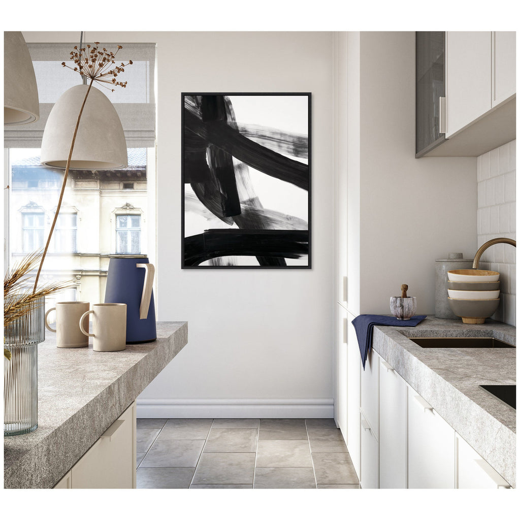 Black Mark No. 1 by Amy Lighthall Framed Canvas Wall Art Print