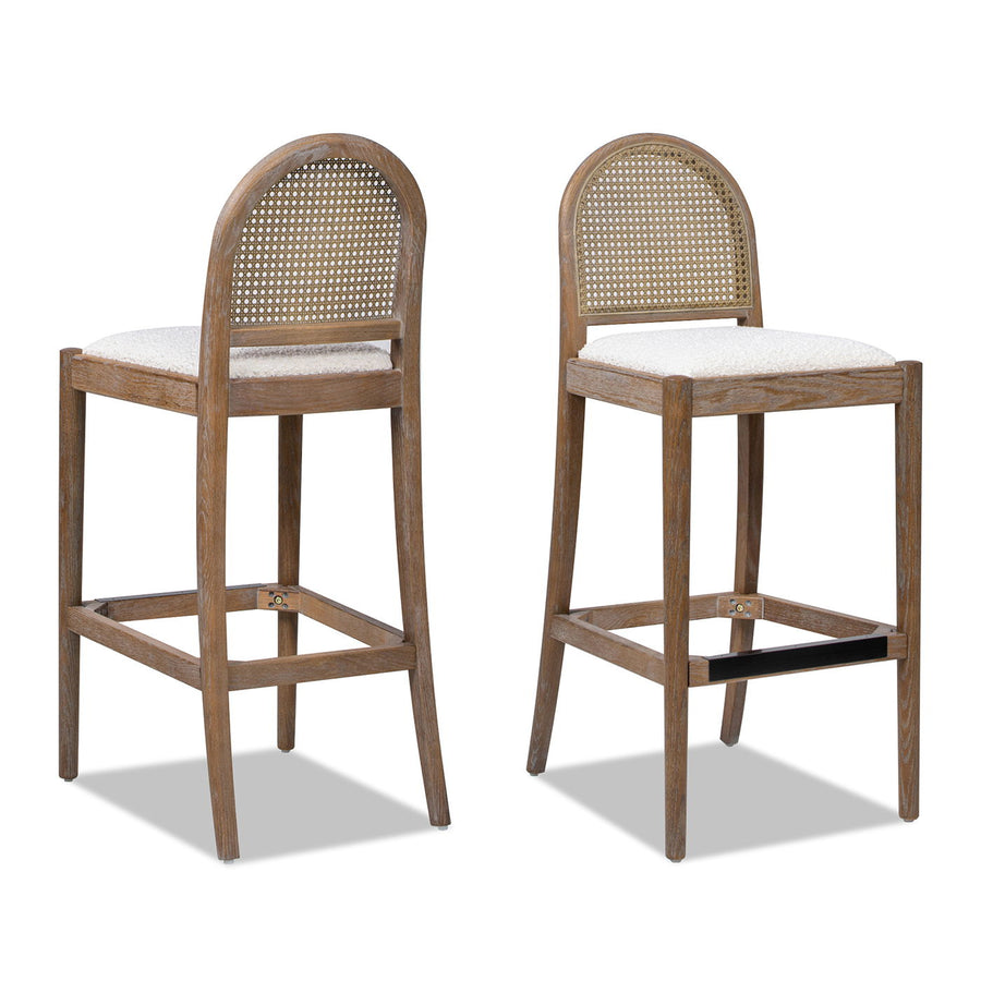 Panama Cane Bar Stools — Set of 2
