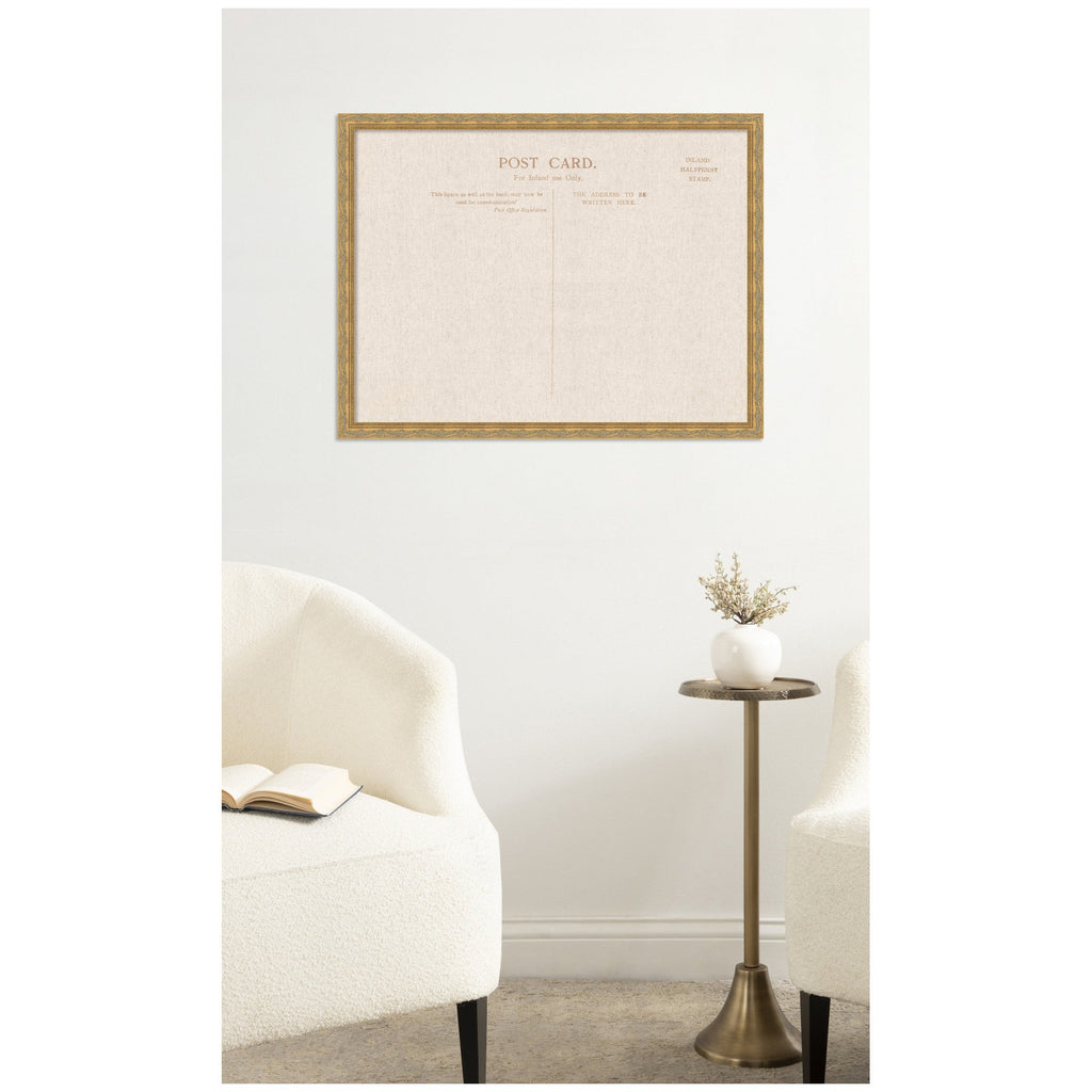 Framed Fabric Pinboard Linen Vintage Post Card Wall Organization
