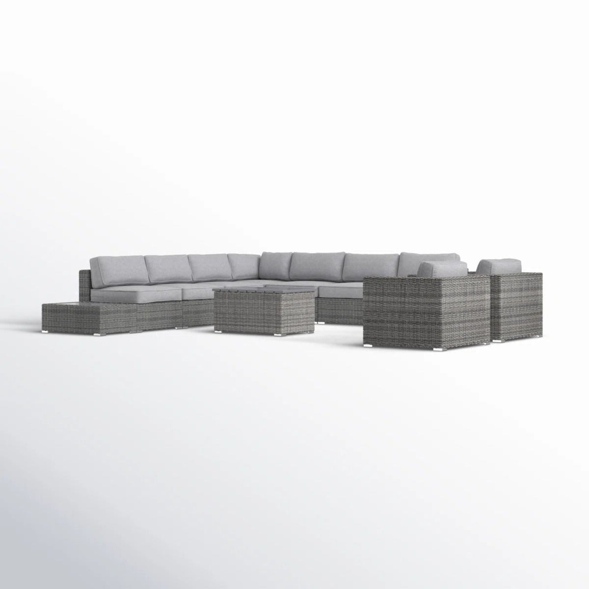 All-Weather Wicker Sectional Seating Group with Cushions