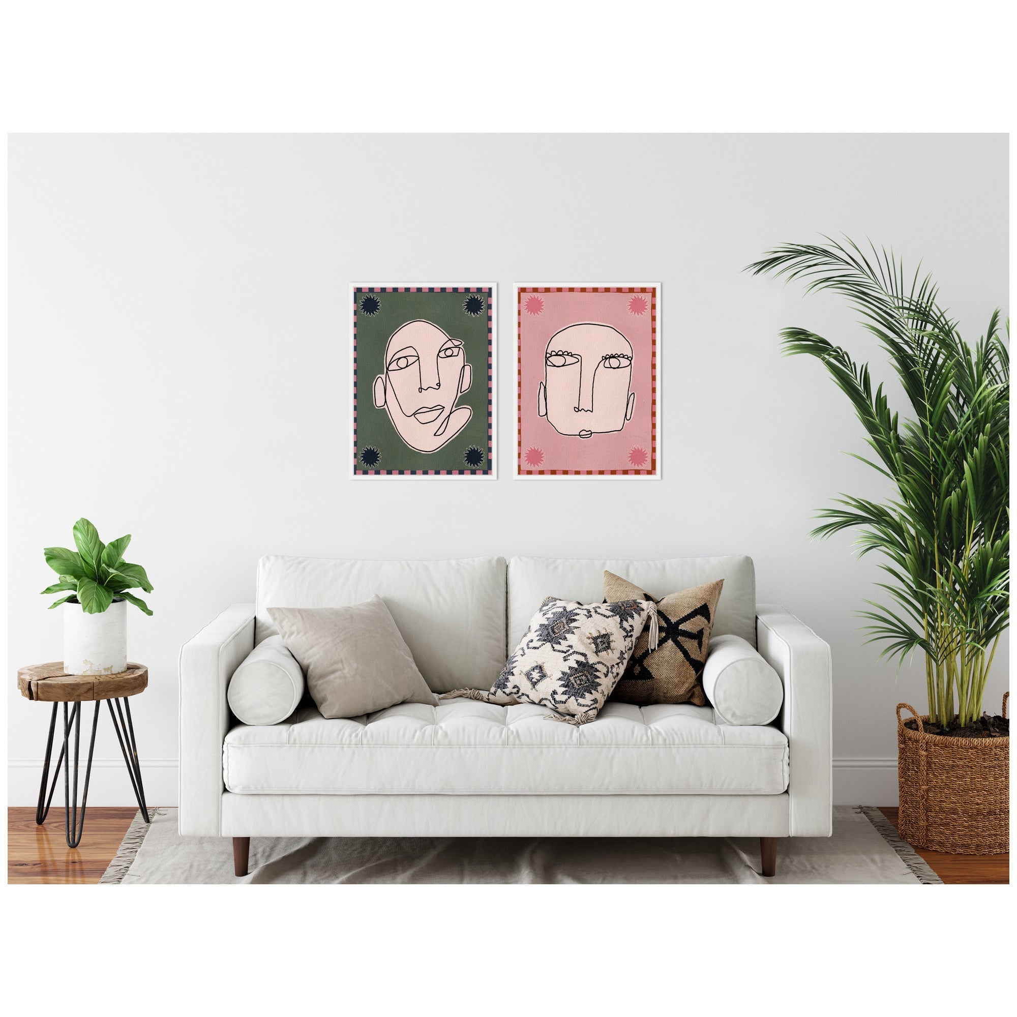 Sylvie Under the Sun 1 and 5 Framed Canvas Art Set by Shatha Al Dafai