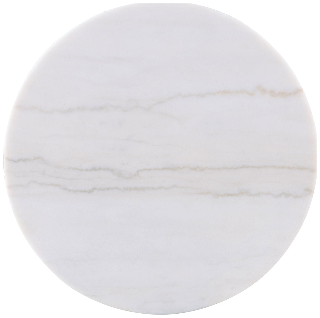 Jason Round White Marble Top Coffee Table Greige