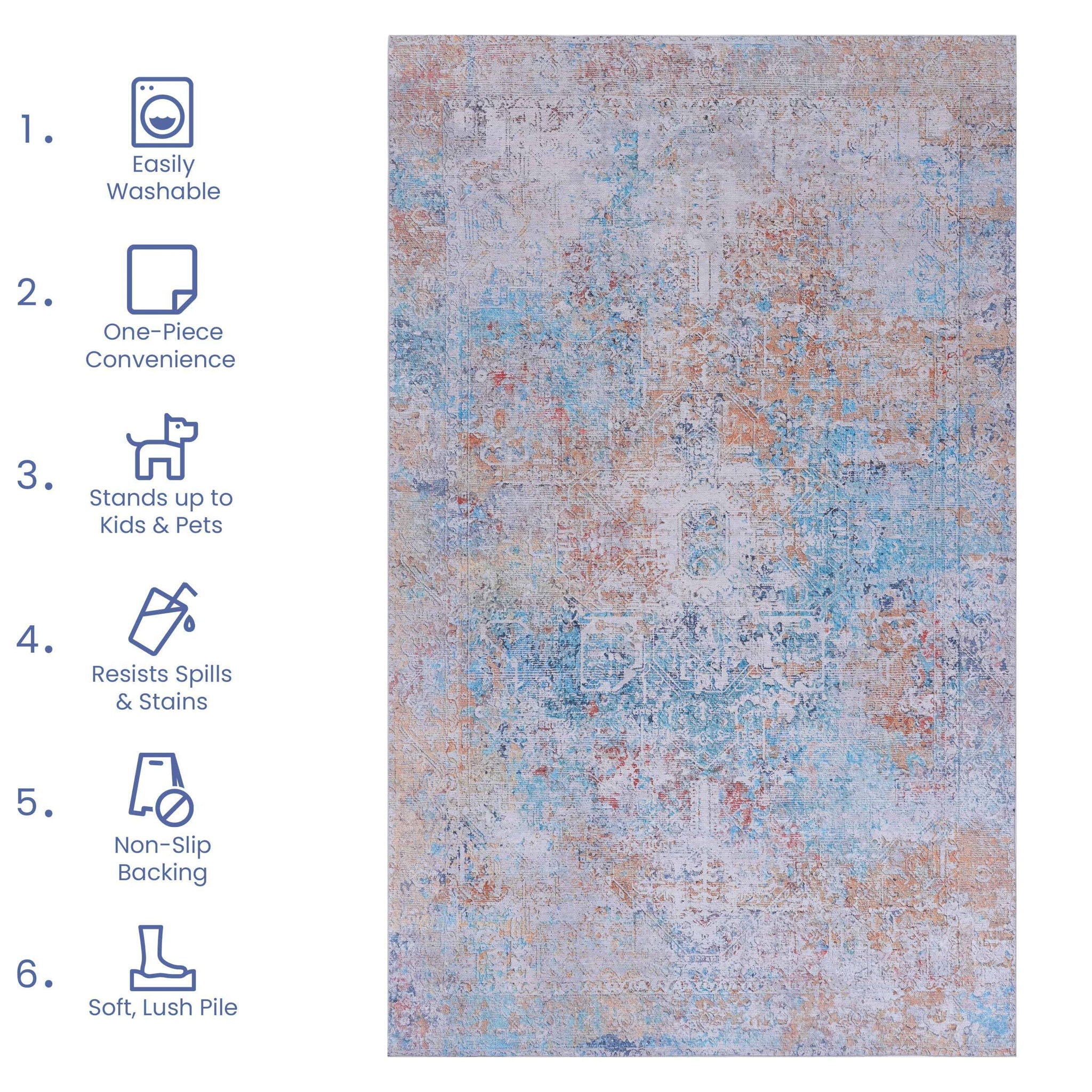 Maval Washable Runner Rug