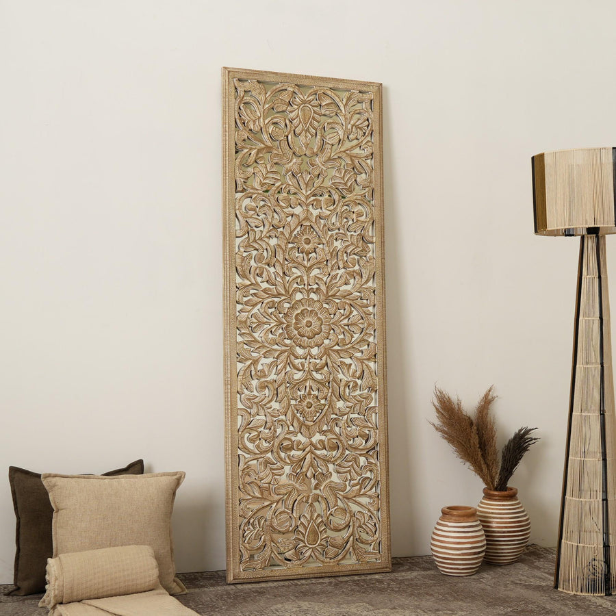 Carved Mandala Rectangle Mirror Wall Decor