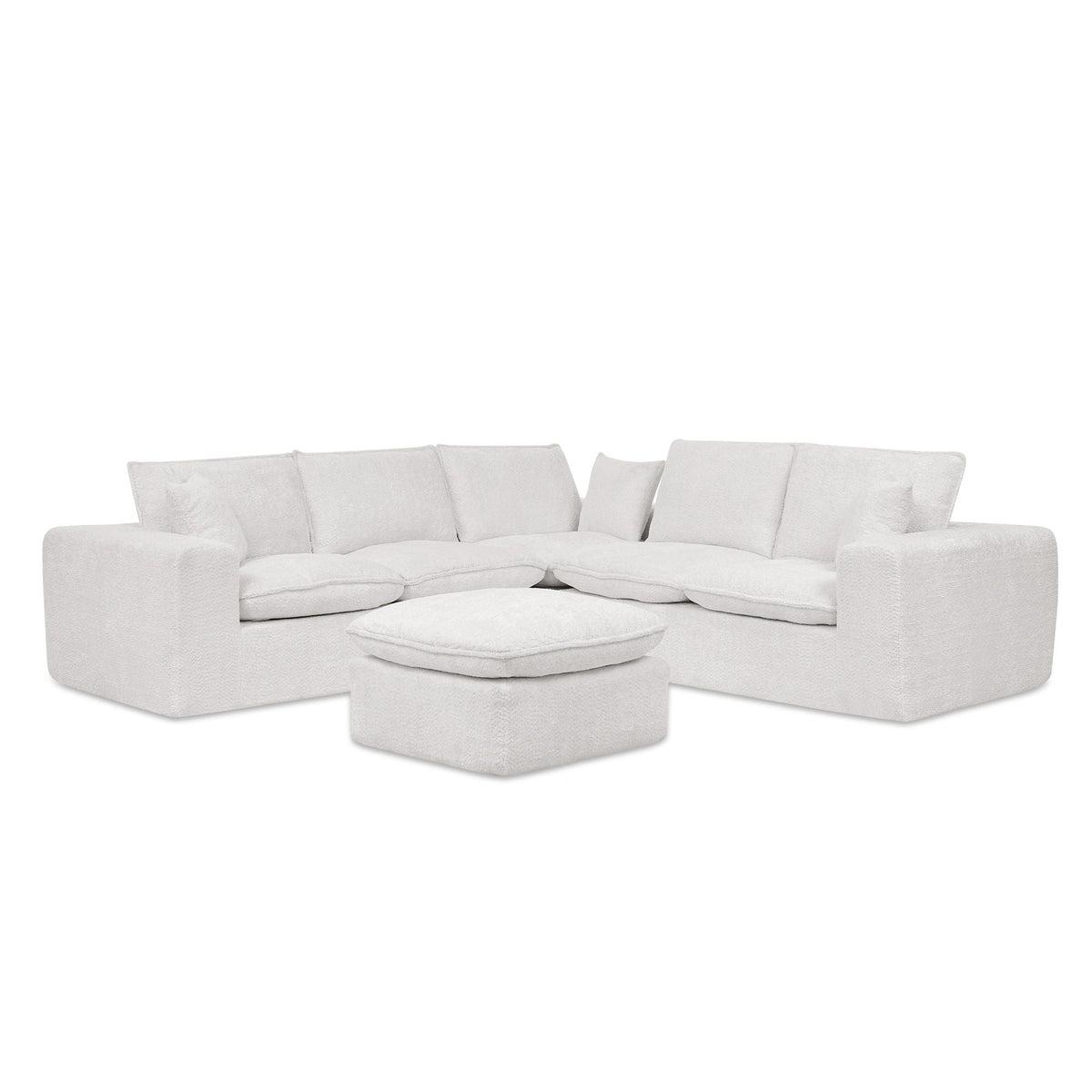 Cloud-Comfort Modular Sectional Sofa with Moveable Ottoman