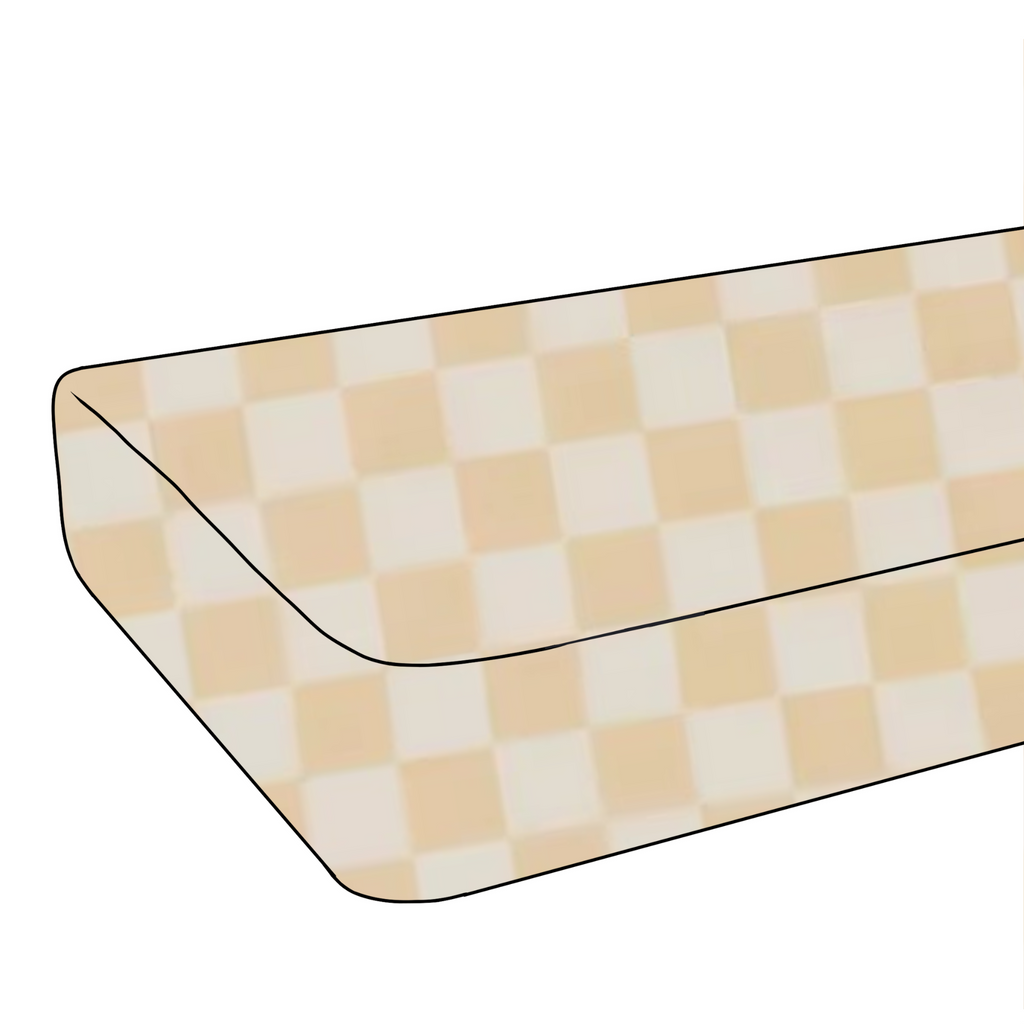 Butter Yellow & White Checkered Crib Sheet