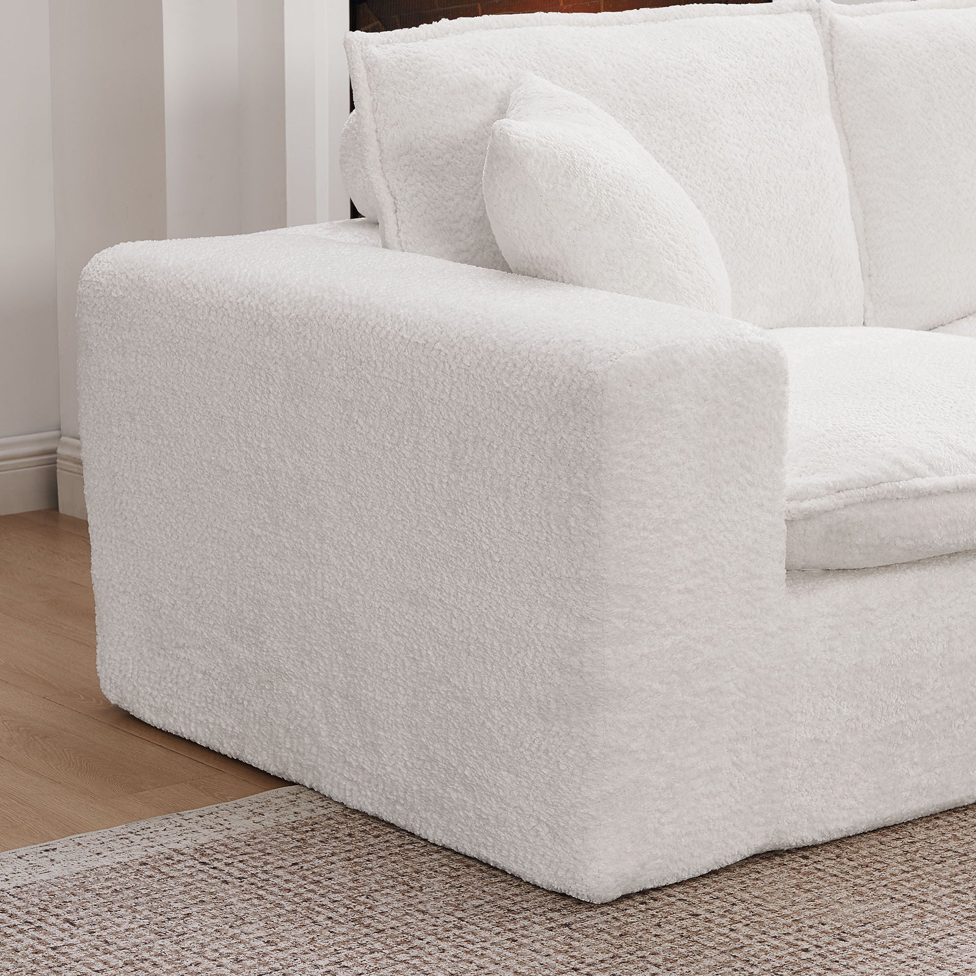 Cloud-Comfort Modular Sectional Sofa with Moveable Ottoman