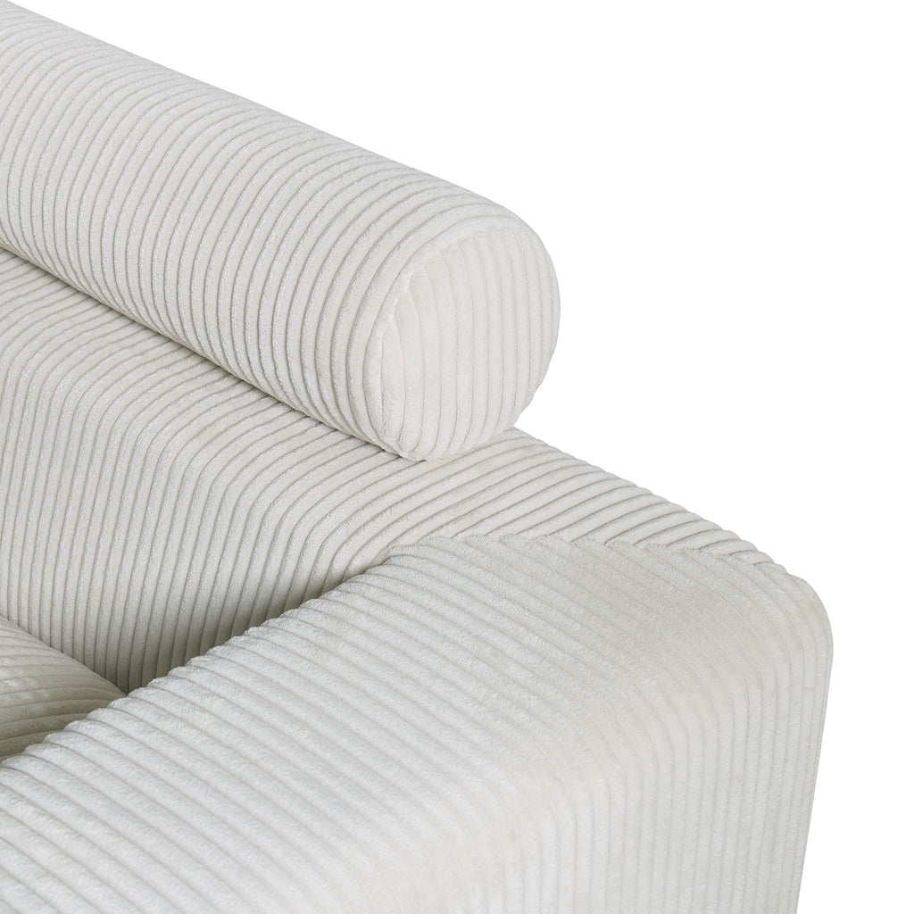 Oversized Modular Sectional Sofa with Two Ottomans — Beige