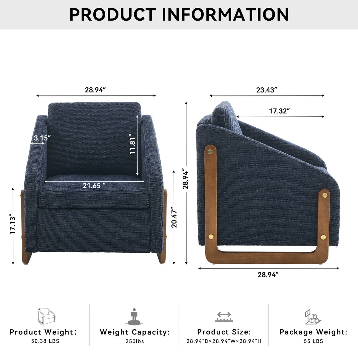 Wood-Framed Upholstered Accent Chair