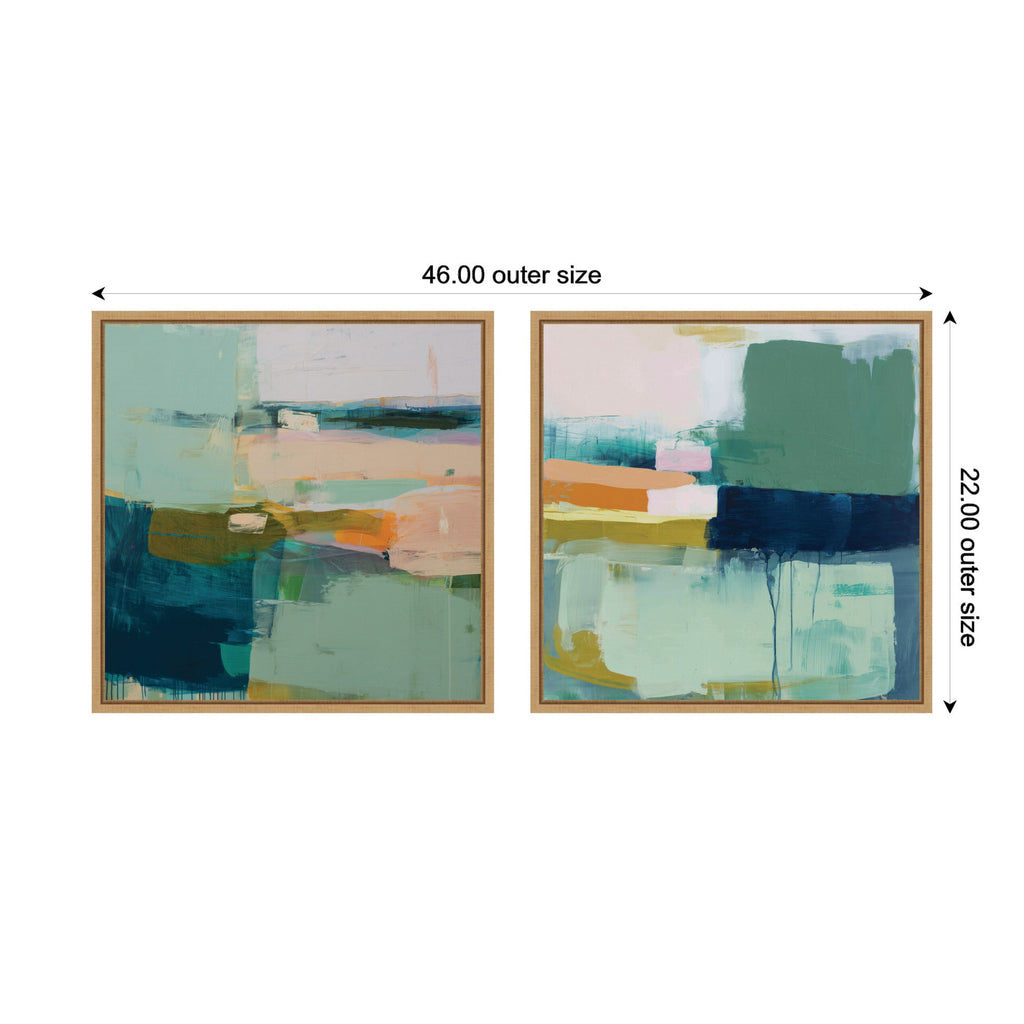 Color Block No. 1 & No. 2 2 Piece Framed Canvas Wall Art Set by Amy Lighthall