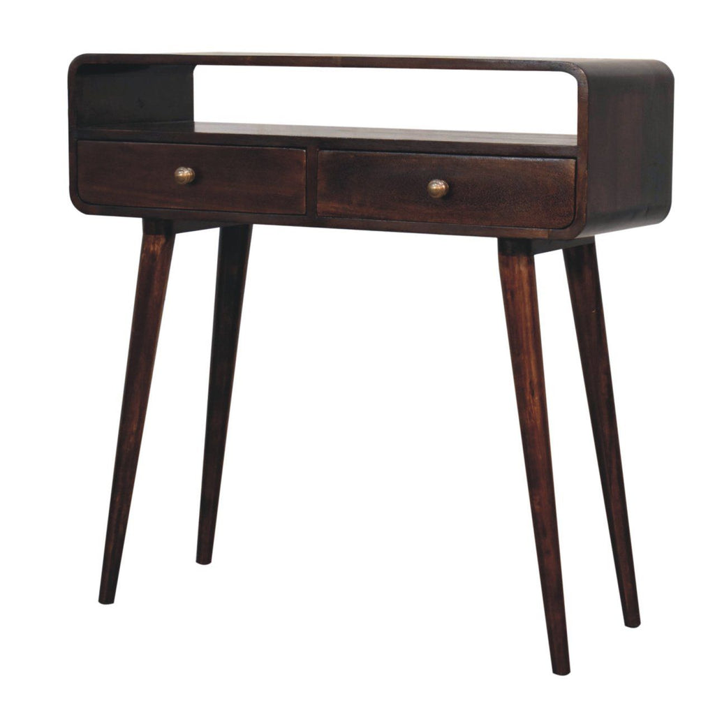 Curved Mango Wood Console Table