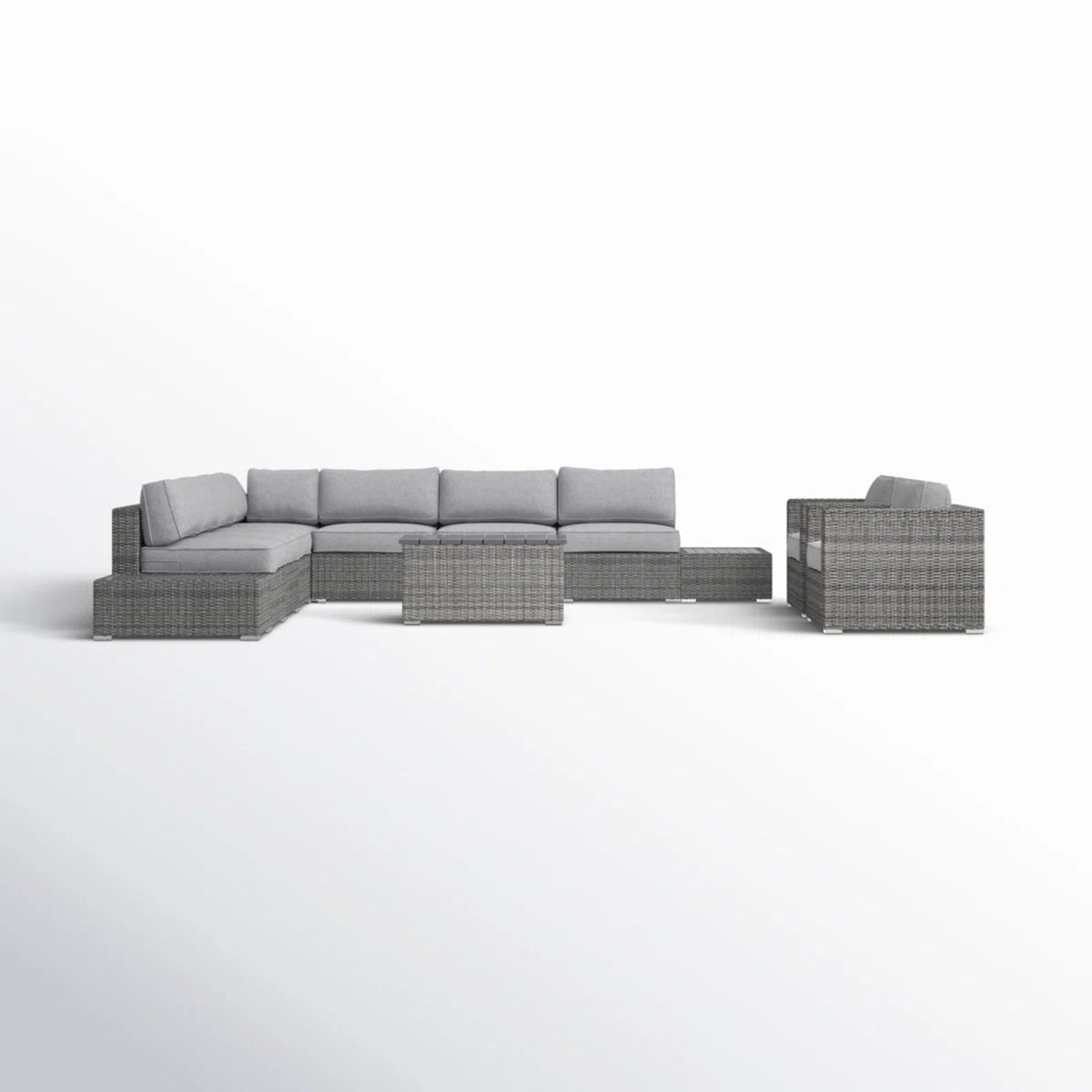 All-Weather Wicker Sectional Seating Group with Cushions