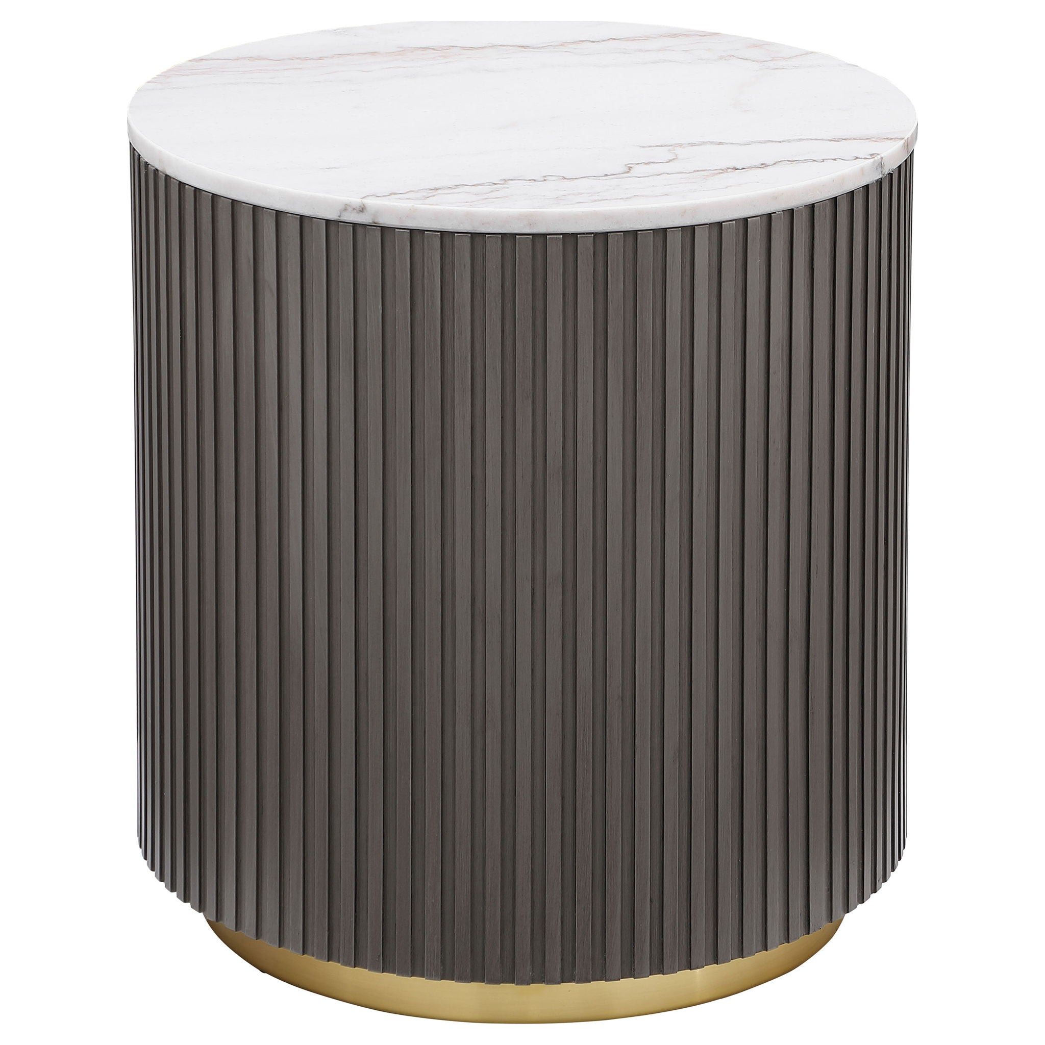 Jason 3-piece Round White Marble Coffee Table Set Charcoal
