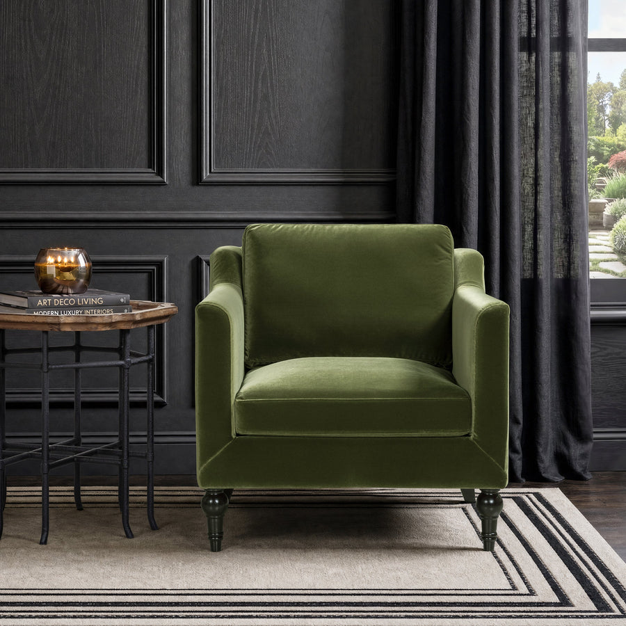 Josephine Upholstered Accent Chair — Olive