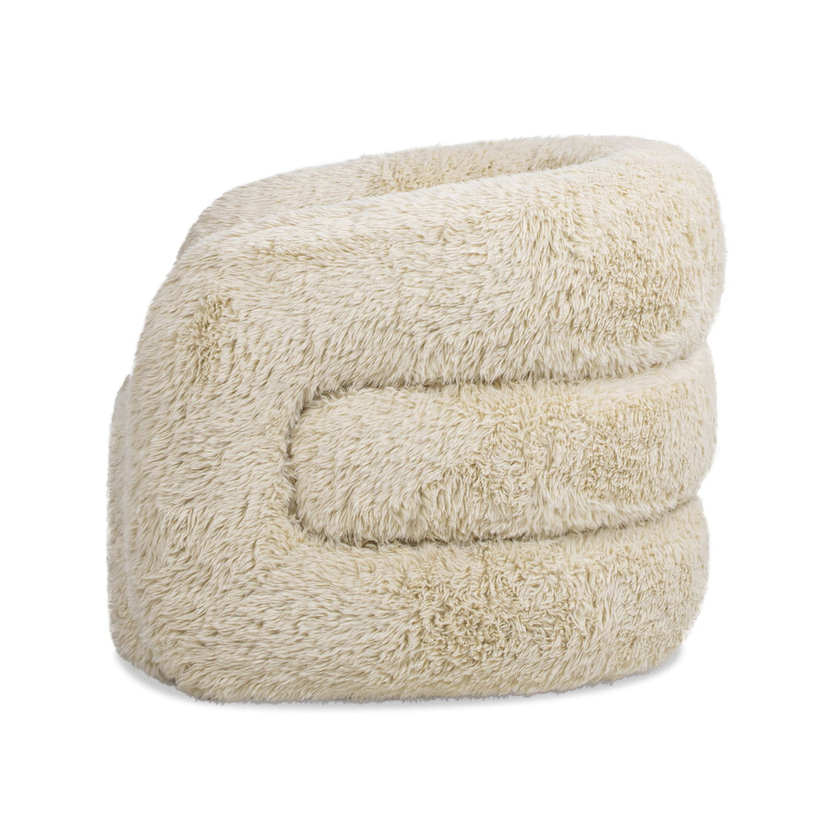 Colt Faux-Fur Swivel Barrel Chair — Cream
