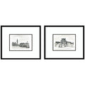 Vintage Postcard London & Paris 2 Piece Framed Wall Art Print Set by Teju Reval