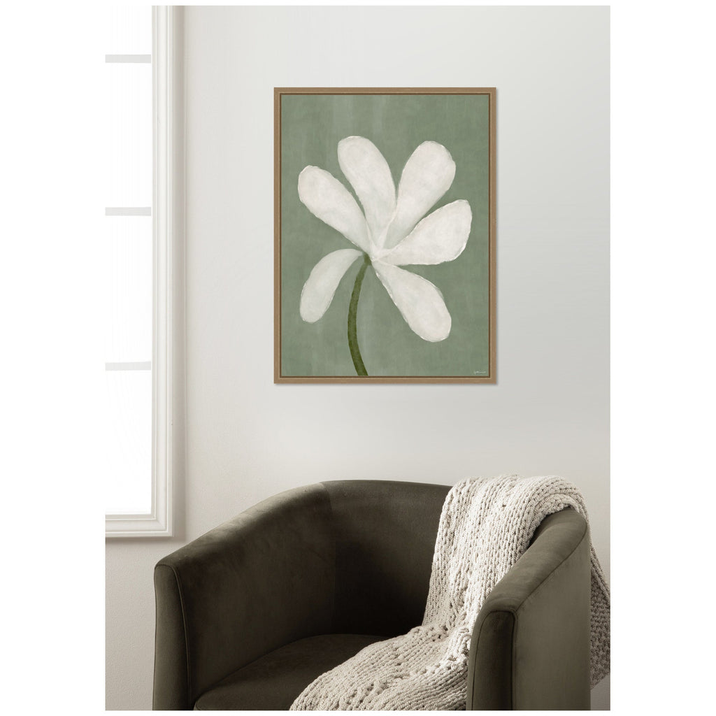 White Floral by Gabrielly Guedes Framed Canvas Wall Art Print