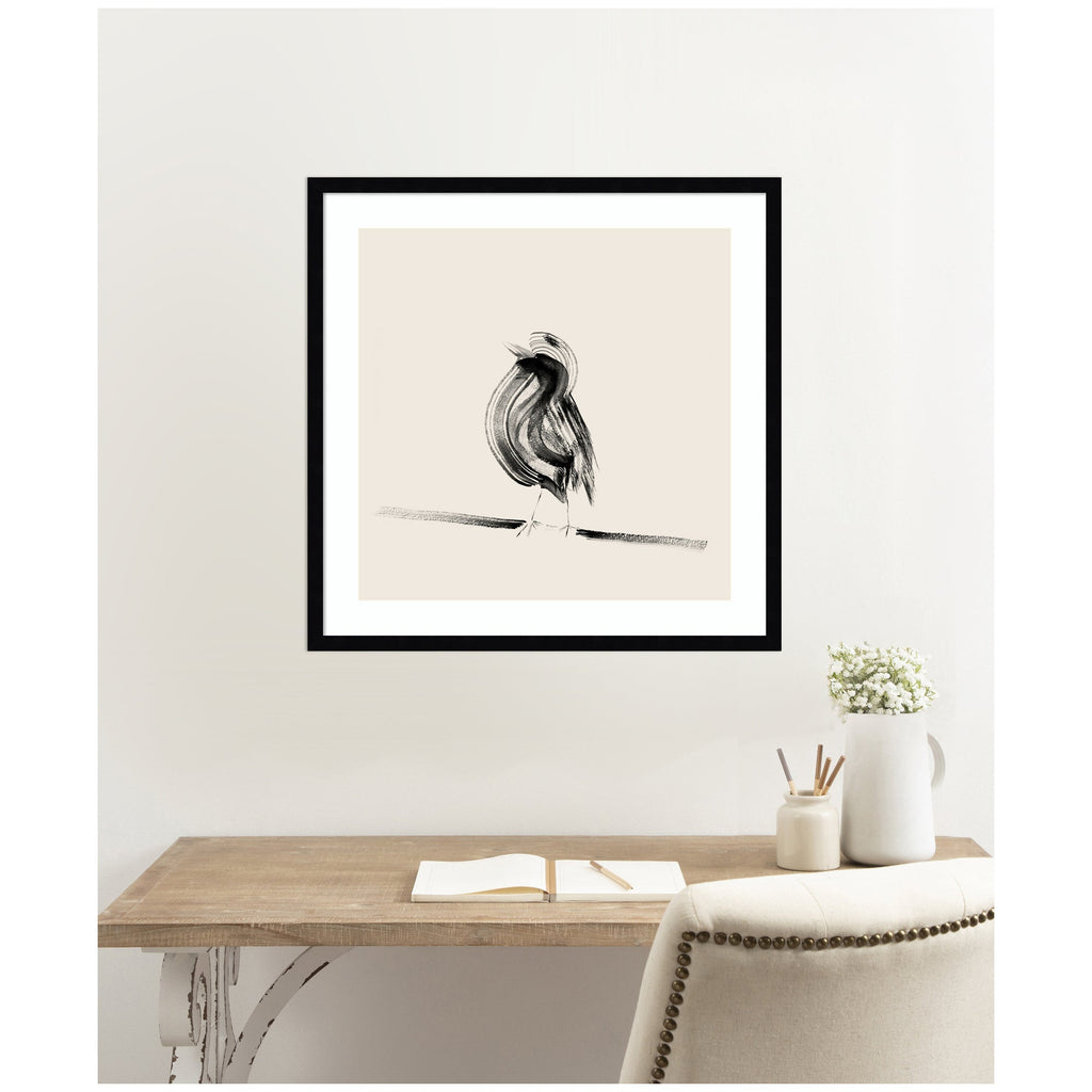 Bird on a Branch by Danushka Abeygoda Framed Wall Art Print