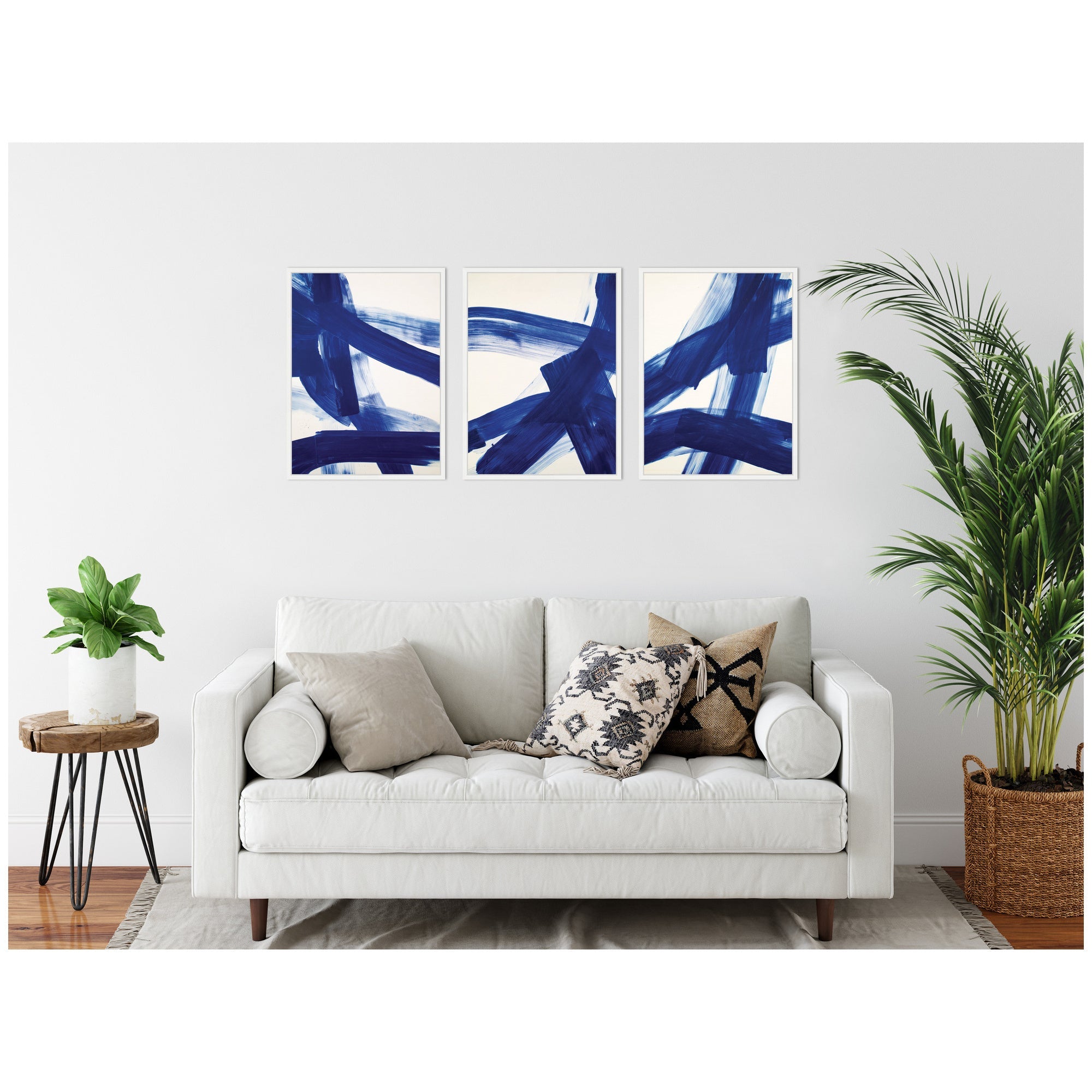 Cobalt Mark No. 1, No. 2, & No. 3 3 Piece Framed Canvas Wall Art Set by Amy Lighthall