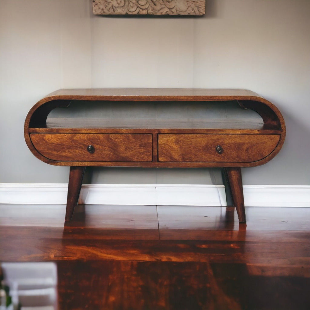 Circular Mango Wood Media Console