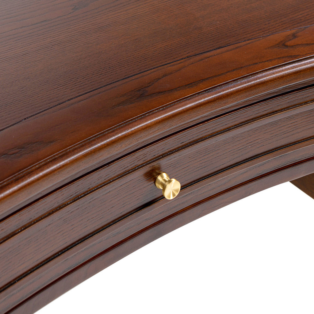 Dauphin Five-Drawer Executive Desk — Dark Walnut & Gold