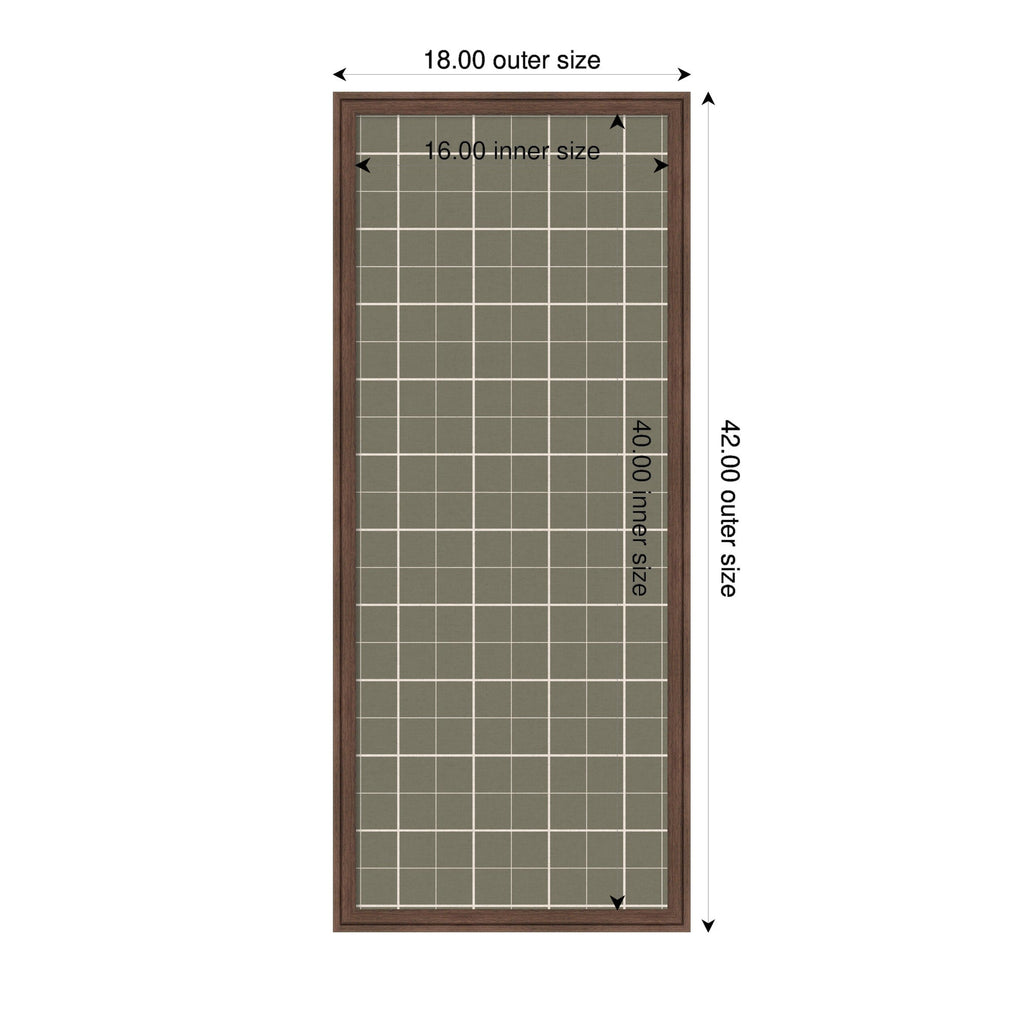 Framed Fabric Pinboard Sage Green Plaid Wall Organization