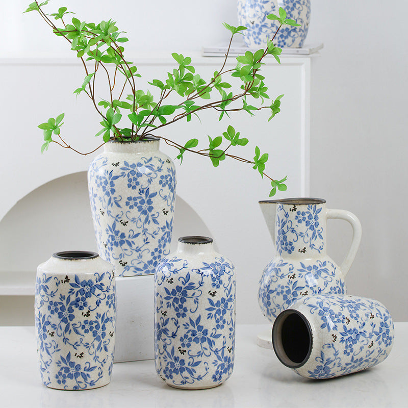 Blue & White Ice-Crack Porcelain Vase